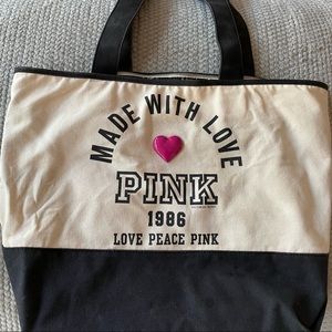 EUC PINK tote with zipper closure